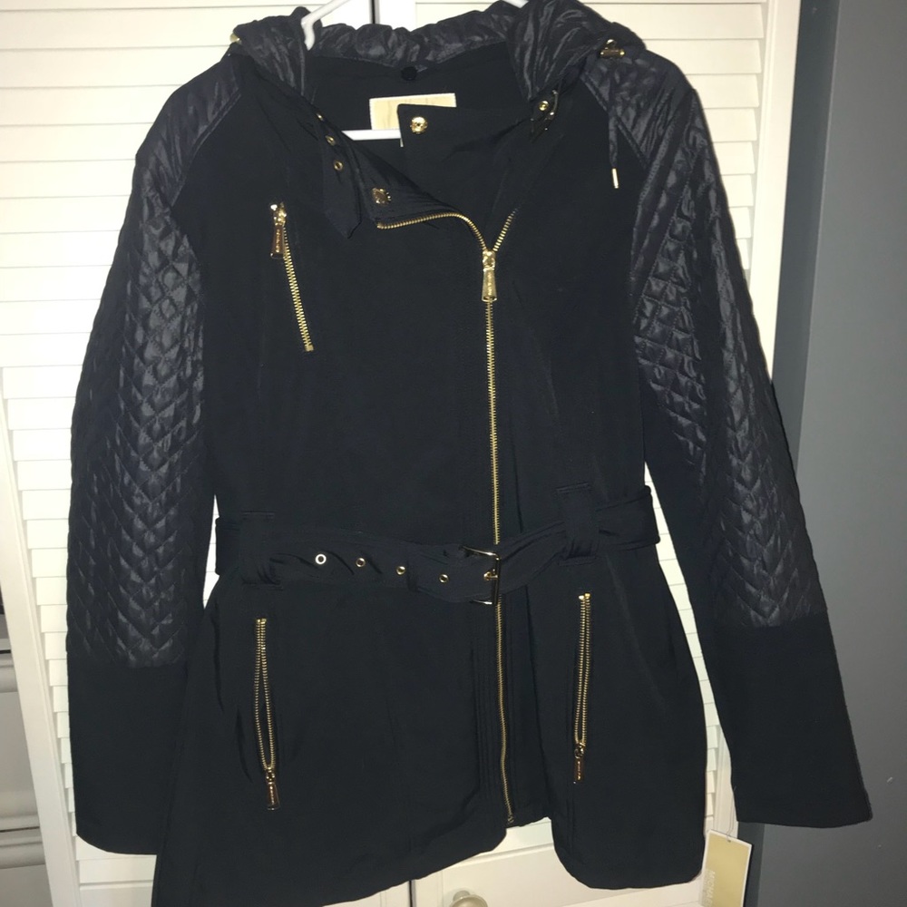 NWT Michael Kors Quilted/Nylon Coat with Hood